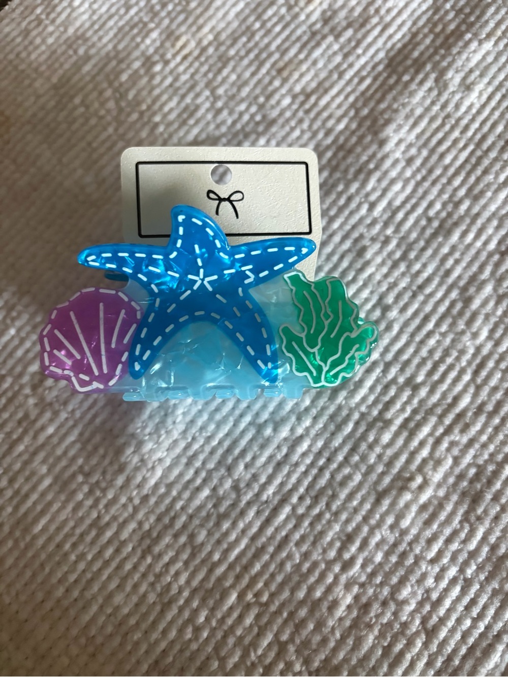 SHEIN Blue Starfish Hair Clip with Purple Shell & Green Seaweed